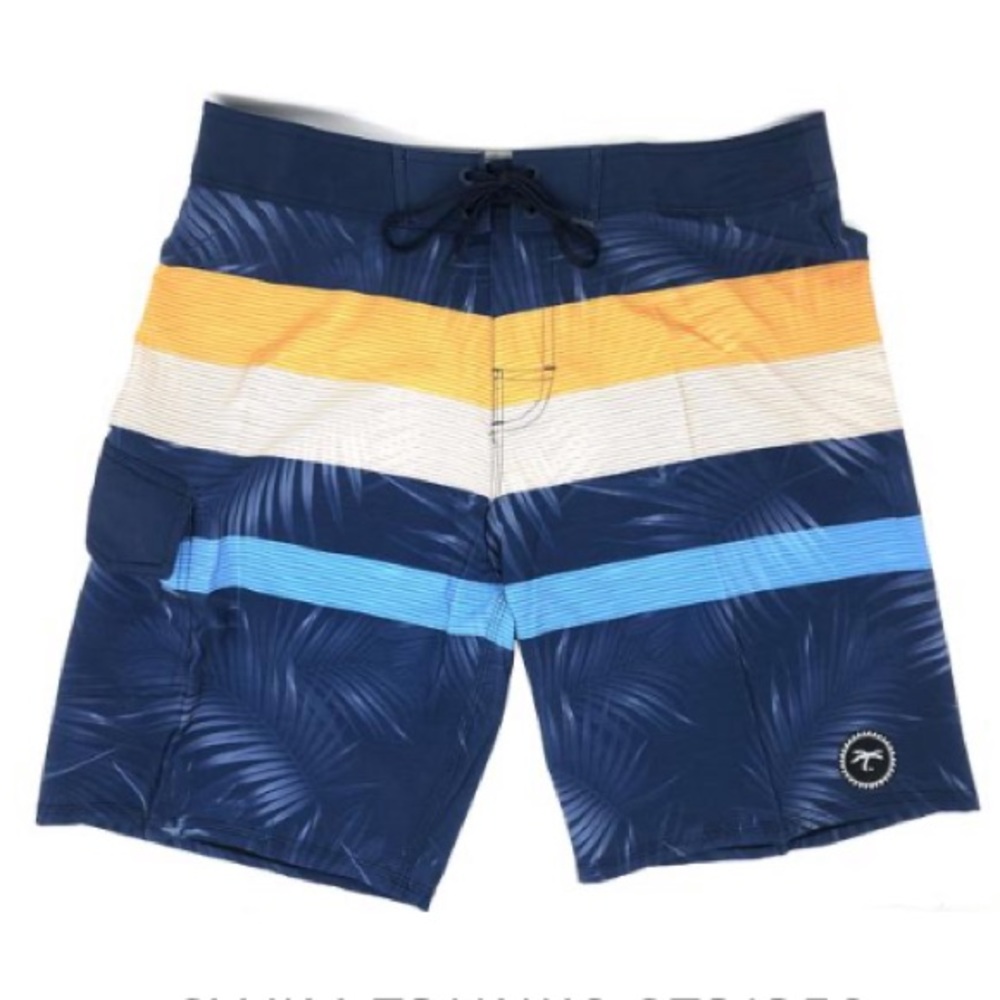TRAPICAL Stripe Swim Trunk Opener Board shorts
